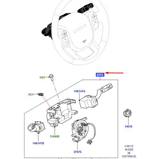 new lr range rover velar l560 steering column multi switch lr129186 original