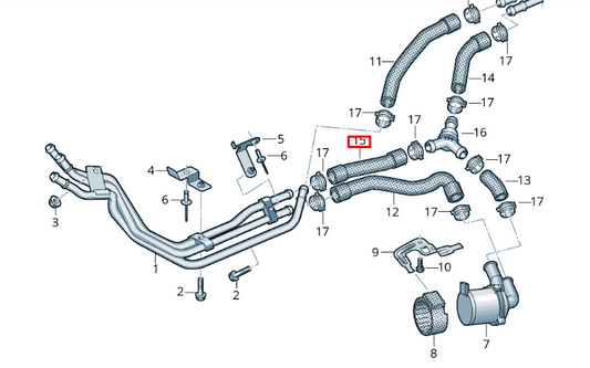 new volkswagen transporter t6 coolant hose coolant hoses 7la819316a original
