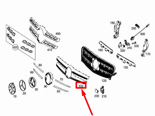 NEW MERCEDES-BENZ GLA X156 FRONT BUMPER GRILLE TRIM A15688802609999 ORIGINAL