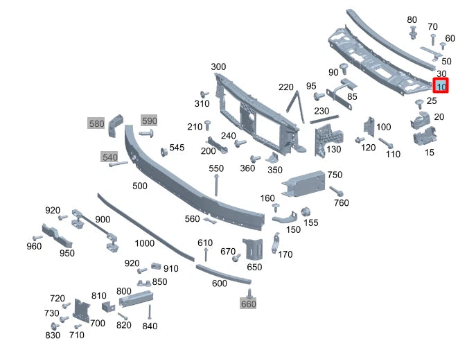 NEW MB C W206 FRONT CENTRAL TOP RADIATOR SUPPORT A2066201400 ORIGINAL