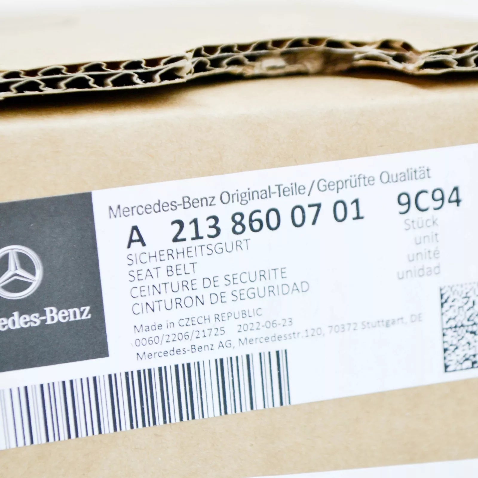 NEW MERCEDES-BENZ E W213 FRONT RIGHT SEAT BELT A21386007019C94 ORIGINAL