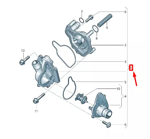 NEW AUDI A8 D4 WATER PUMP 057121011R
