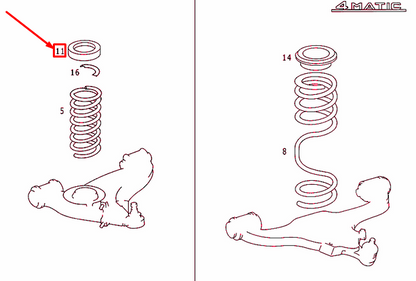 NEW MERCEDES-BENZ E W124 FRONT SPRING SHIM A201321128464 ORIGINAL