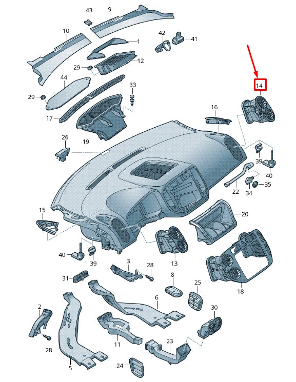 NEW VW TIGUAN 5N RIGHT DASHBOARD AIR VENT 5N0819704C CIU 5N0819704CCIU ORIGINAL
