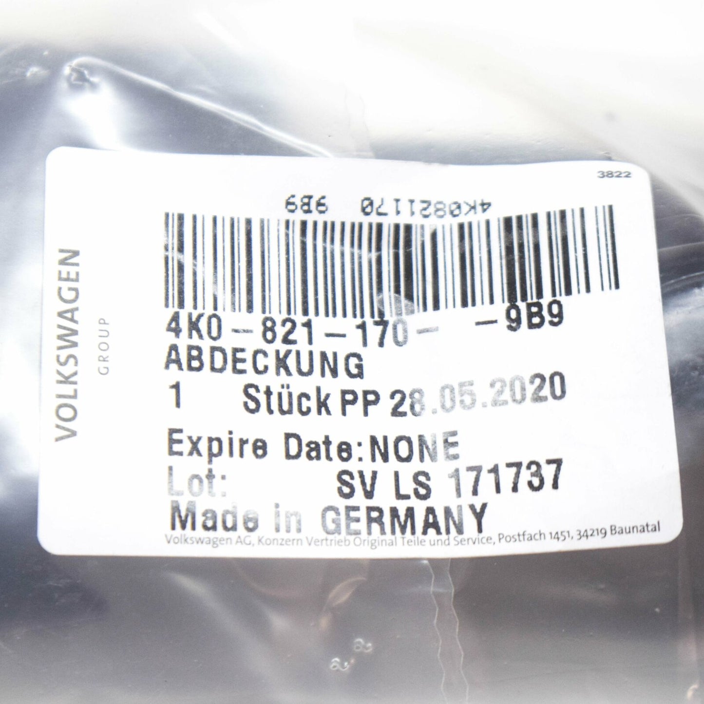 NEW AUDI A6 C8 FRONT RIGHT FENDER PROTECTION FILM 4K08211709B9 ORIGINAL