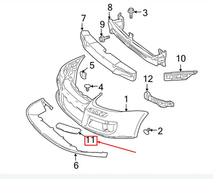 NEW VW JETTA III 1K MK3 FRONT RIGHT BUMPER MOLDING 1K0807718EGRU ORIGINAL