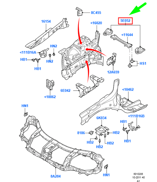 new ford galaxy mk2 front side panel left bracket 1694049 6g9n-5e053-ac original