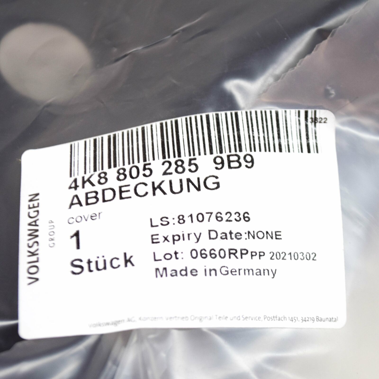 NEW AUDI A7 S7 4K8 FRONT LEFT HEADLIGHT COVER 4K88052859B9 ORIGINAL