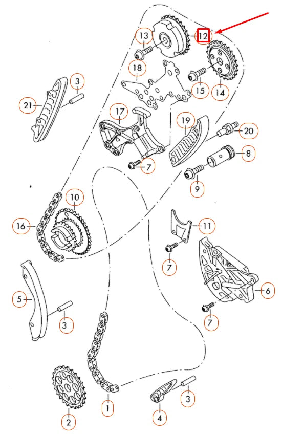 NEW VOLKSWAGEN GOLF 5K MK6 CAMSHAFT TIMING GEAR ADJUSTER 07K109083F ORIGINAL