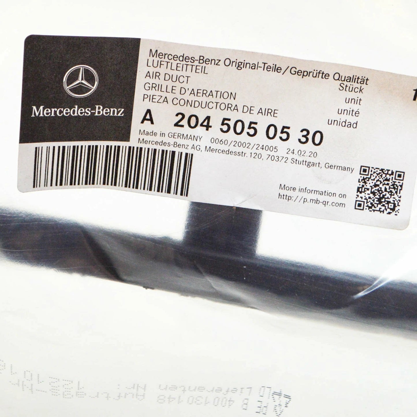 NEW MERCEDES-BENZ C-CLASS W204 UPPER RADIATOR BAFFLE A2045050530 ORIGINAL