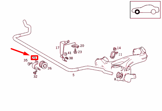 NEW MERCEDES-BENZ SLK R170 FRONT SWAY BAR CLAMP A2023231026 ORIGINAL