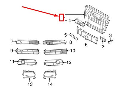 NEW AUDI A6 AVANT C6 FRONT RADIATOR GRILLE 4F0853651ANT94