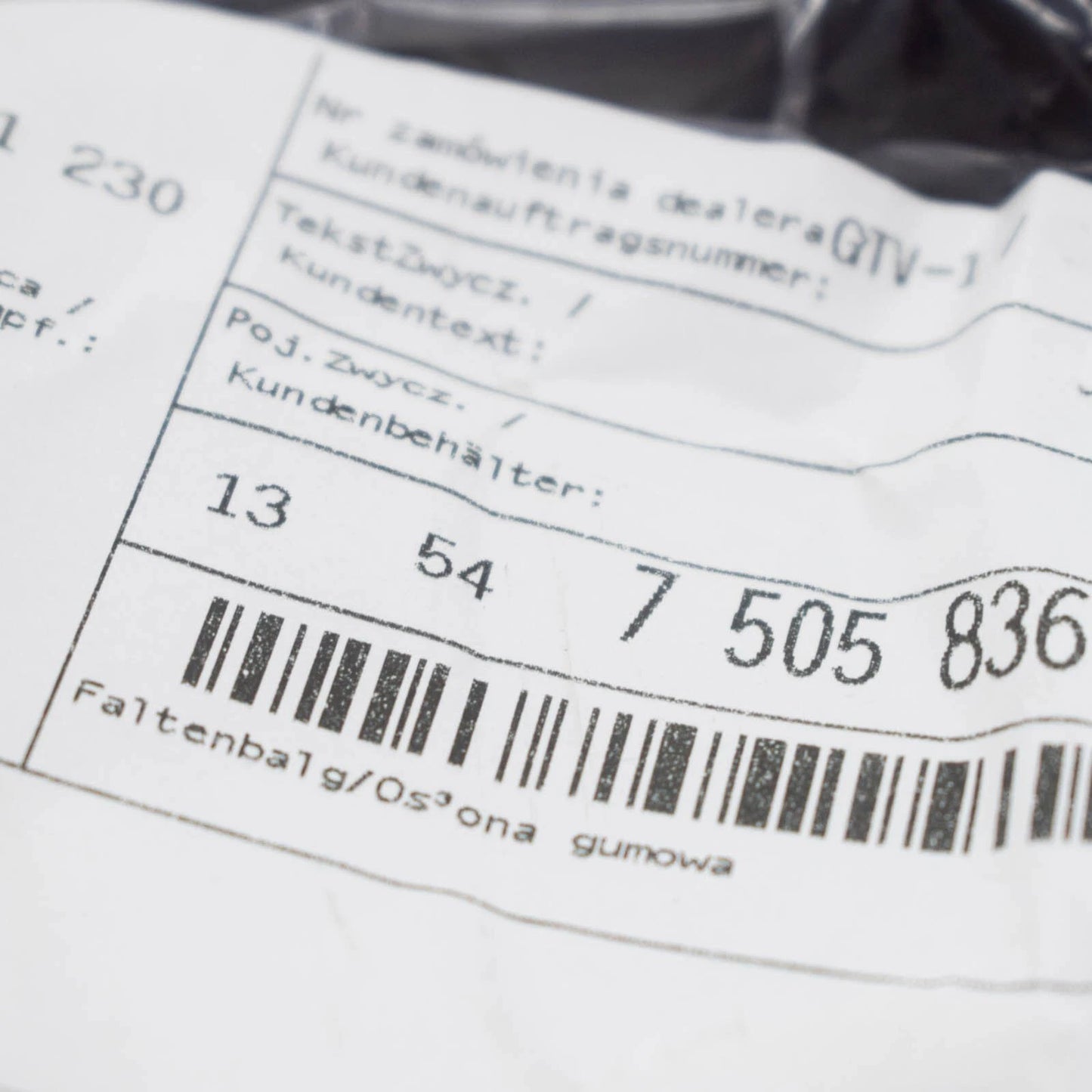 NEW BMW 5 E39 3.0I AIR INTAKE RUBBER HOSE PIPE 13547505836 ORIGINAL