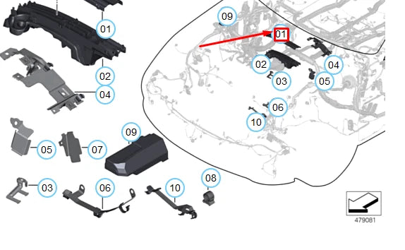 NEW BMW 7 F01 CABLE GUIDE UPPER PART 12527578952 7578952 ORIGINAL