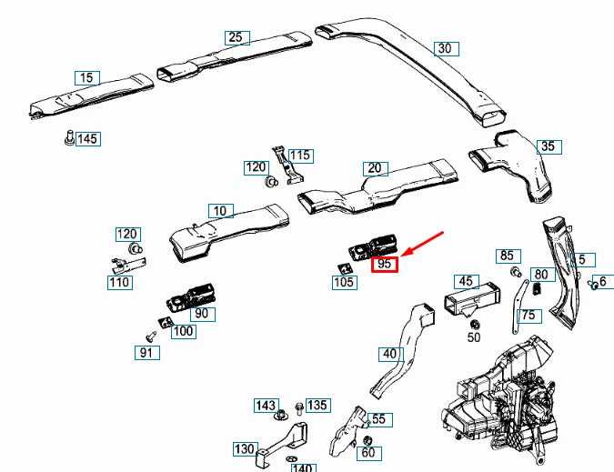 NEW MERCEDES-BENZ VITO W447 REAR RIGHT ROOF AIR NOZZLE A44783003007H52 ORIGINAL
