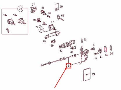 NEW MERCEDES-BENZ ML W164 FRONT RIGHT DOOR INNER LOCK RHD A1637202635 ORIGINAL