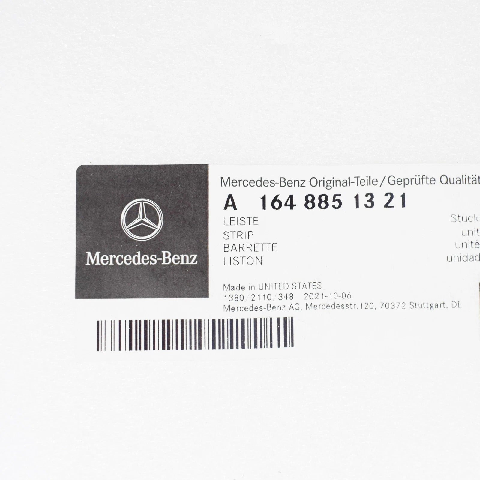 NEW MERCEDES-BENZ GL X164 REAR LEFT BUMPER UPPER TRIM STRIP A1648851321