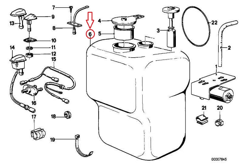 NEW BMW 6 E24 628CSI WINDSHIELD WASHER LIQUID RESERVOIR TANK 61661361987