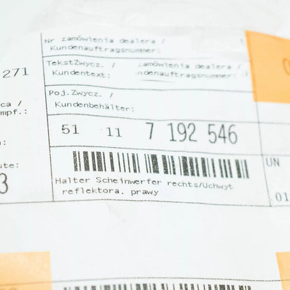 NEW BMW 3 COUPE E92 RIGHT HEADLIGHT BRACKET MOUNT 7192546 51117192546 ORIGINAL