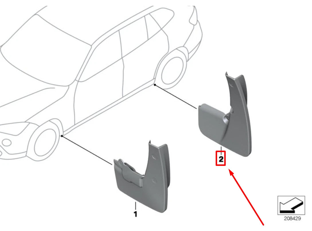 NEW BMW X1 E84 REAR MUD FLAPS KIT 82162155851 2155851 ORIGINAL