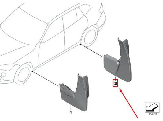 NEW BMW X1 E84 REAR MUD FLAPS KIT 82162155851 2155851 ORIGINAL
