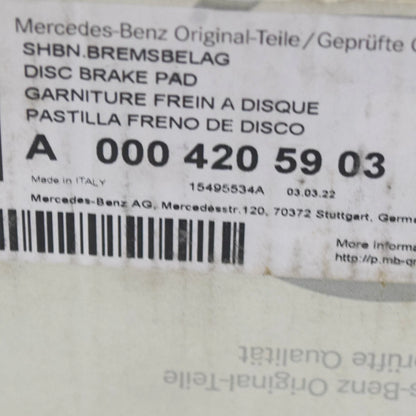 NEW MERCEDES-BENZ CLA COUPE C118 REAR BRAKE PADS SET A0004205903 ORIGINAL