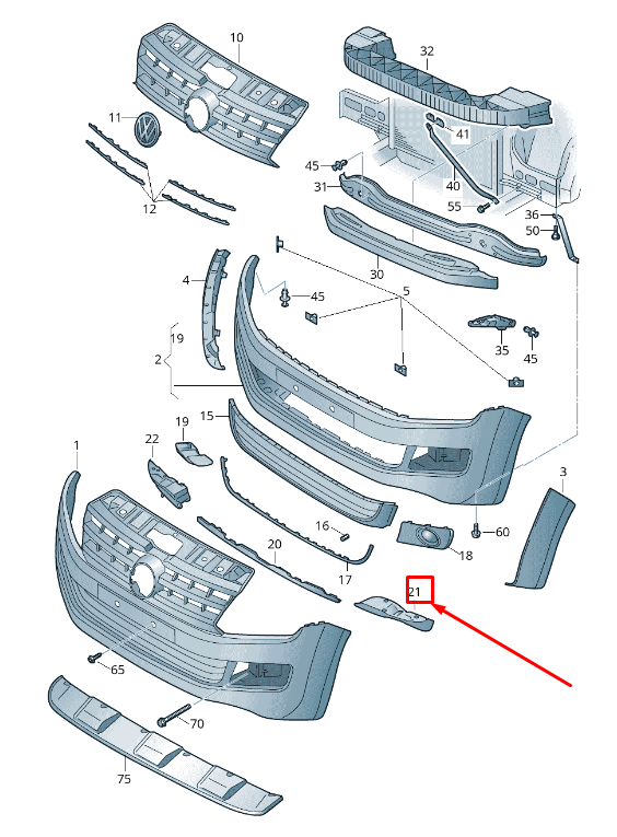 NEW VW AMAROK 2H FRONT LEFT BUMPER SPOILER 2HH805903 9B9 2HH8059039B9 ORIGINAL