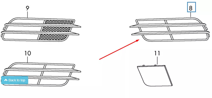 NEW AUDI A6 C7 FRONT BUMPER LEFT GRILLE 4G0807681N9B9 2012 ORIGINAL