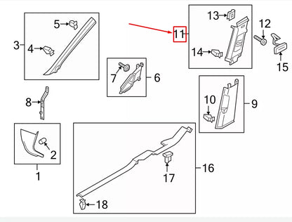 NEW VW GOLF VII 5G MK7 LEFT SIDE UPPER B PILLAR TRIM 5GM867243E82V