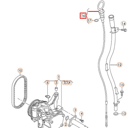NEW AUDI A3 SPORTBACK 8PA ENGINE OIL DIPSTICK 1.6 TDI DIESEL 04L115611F ORIGINAL