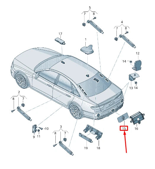 NEW AUDI A8 4N TELEPHONE ANTENNA 982035510B