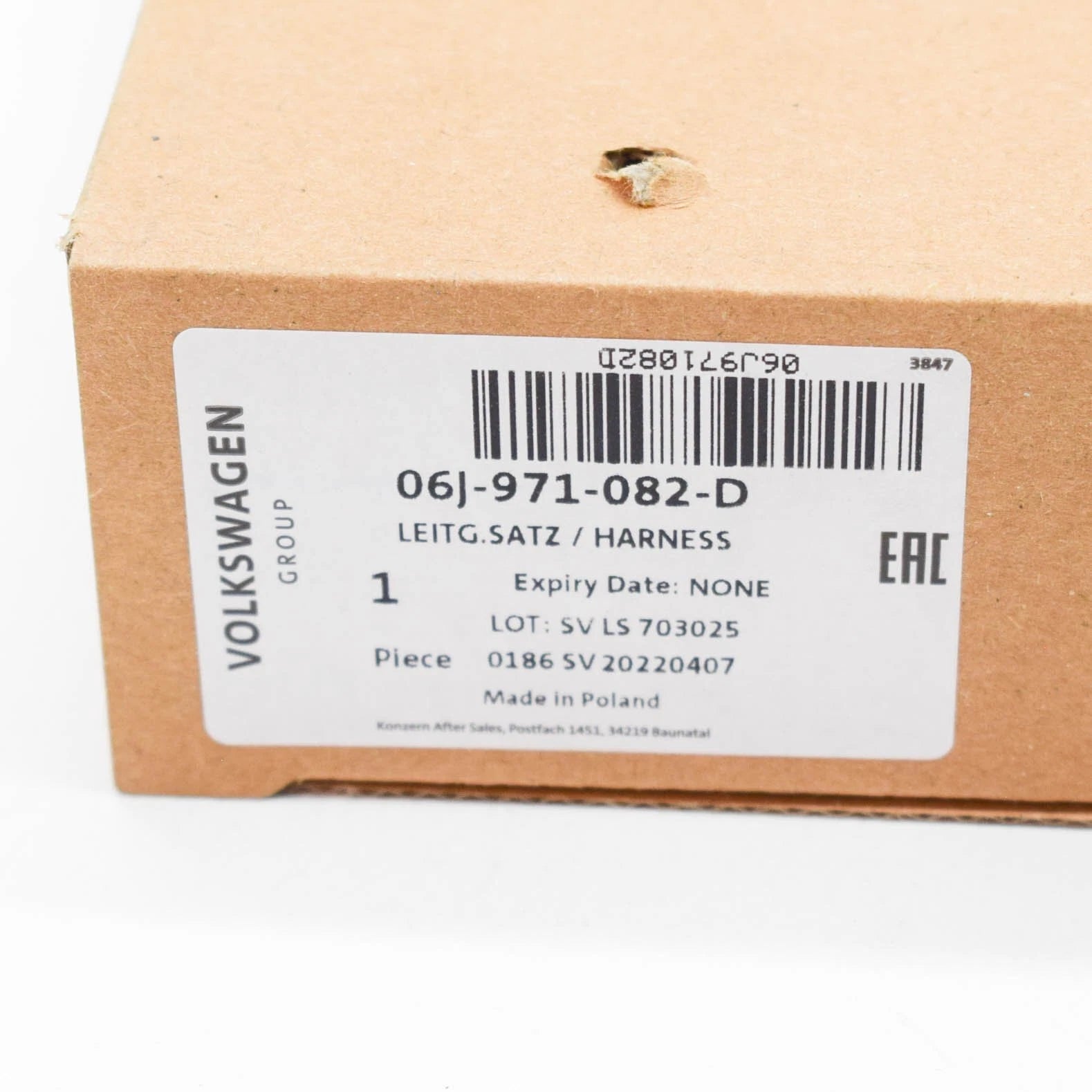 NEW AUDI Q3 8U INJECTION VALVE WIRE SET 06J971082D ORIGINAL