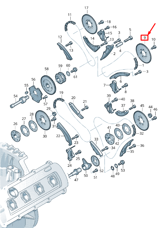 new audi q7 4l engine timing chain sprocket 05a109571 original