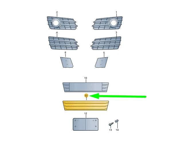 NEW AUDI A7 SPORTBACK 4G8 FRONT LICENCE PLATE HOLDER 4G8807287ET94 ORIGINAL