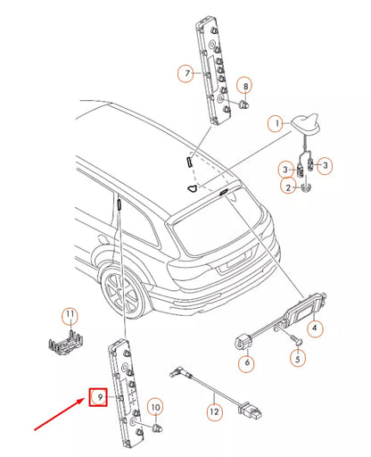 NEW AUDI Q7 4L LEFT C-PILLAR ANTENNA AMPLIFIER 4L0035225AE ORIGINAL