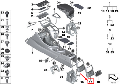 new bmw x1 f48 rear center console cover 9319567 51169319567 original