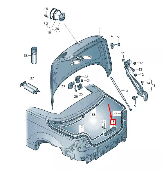 NEW VW EOS 1F REAR TRUNK LOCK LATCH ACTUATOR 1Q0827383B ORIGINAL