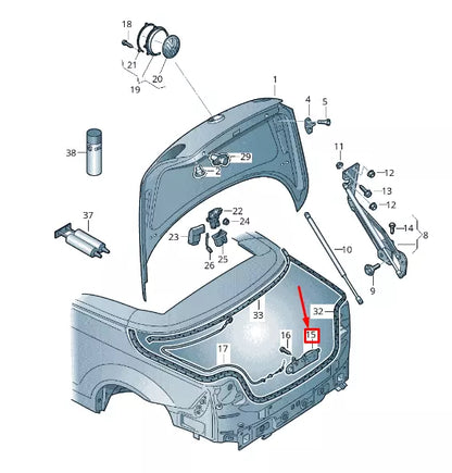 NEW VW EOS 1F REAR TRUNK LOCK LATCH ACTUATOR 1Q0827383B ORIGINAL