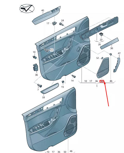 NEW VW TOUAREG 7P MK2 FRONT LEFT DOOR LOUDSPEAKER COVER 7P686714995T