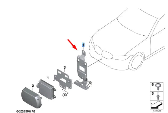 NEW BMW M4 G82 FRONT DISTANCE SENSOR MOUNT BRACKET 66318099608 8099608 ORIGINAL