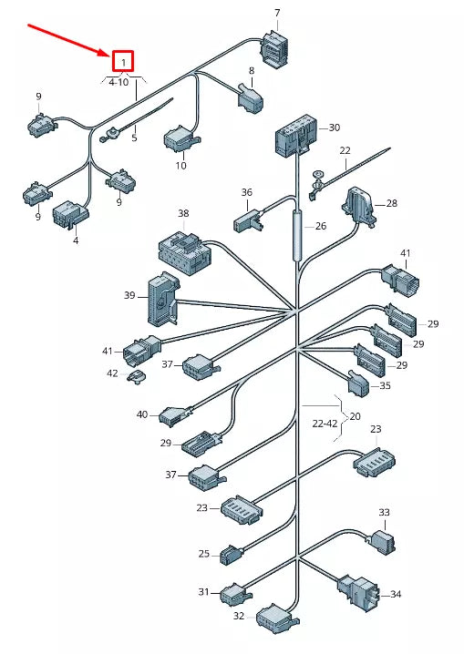 NEW VW SHARAN 7N SEAT BACKREST ADJUSTMENT WIRING HARNESS 7N0971369E