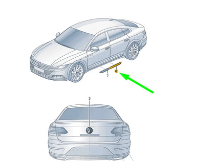 NEW VW ARTEON FRONT RIGHT DOOR SELF-ADHESIVE BADGE 3G8853688PDPJ ORIGINAL