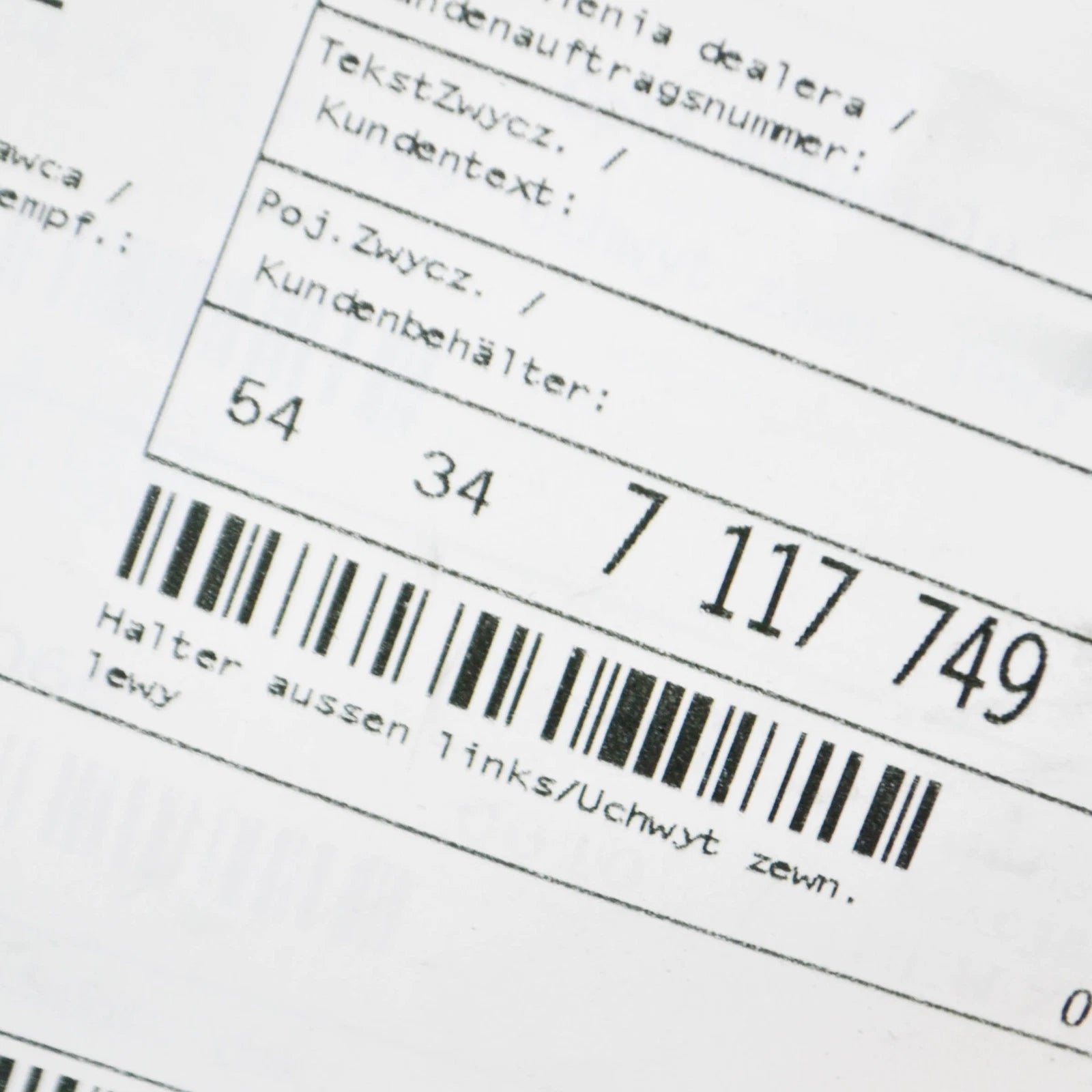 NEW BMW Z4 E85 LEFT CENTER WIND DEFLECTOR BRACKET 54347117749 7117749 ORIGINAL