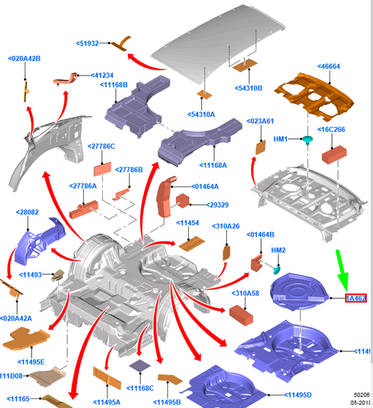 new ford mondeo mk5 spare wheel carrier support 1865773 ds73-012200-aa original