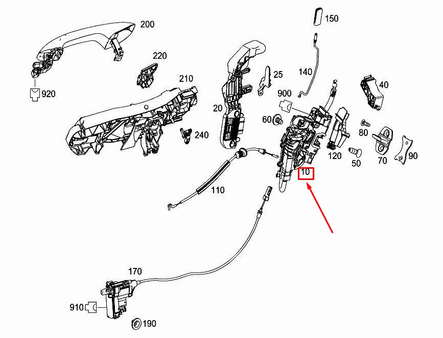 NEW MERCEDES-BENZ GLE COUPE C292 REAR LEFT DOOR LOCK A0997303300 ORIGINAL