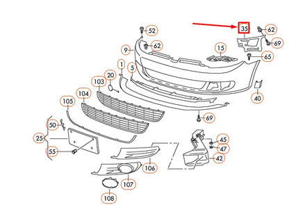 NEW VW GOLF MK6 FRONT BUMPER LEFT SUPPORT ELEMENT 5K0807723A ORIGINAL