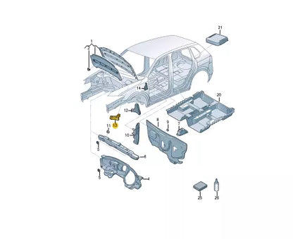 NEW VOLKSWAGEN TIGUAN AD WATER BOX RIGHT SOUND ABSORBER 5NA864760A ORIGINAL