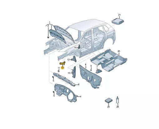 NEW VOLKSWAGEN TIGUAN AD WATER BOX RIGHT SOUND ABSORBER 5NA864760A ORIGINAL