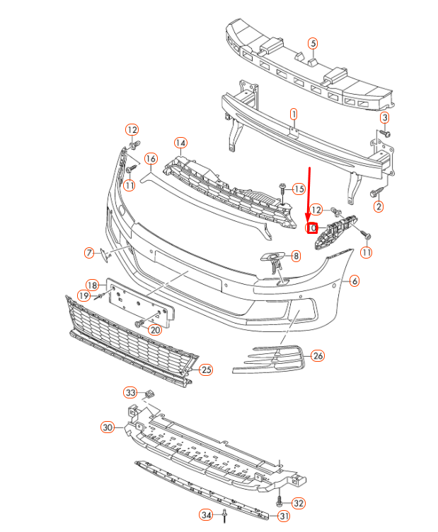 NEW VW SCIROCCO MK3 FRONT BUMPER LEFT SIDE GUIDE PROFILE 1K8807183C ORIGINAL