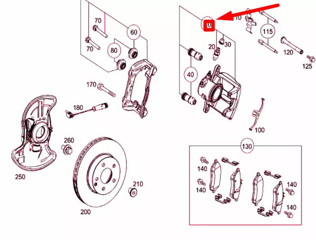 NEW MERCEDES-BENZ C W204 FRONT RIGHT BRAKE CALIPER A2044213681 ORIGINAL